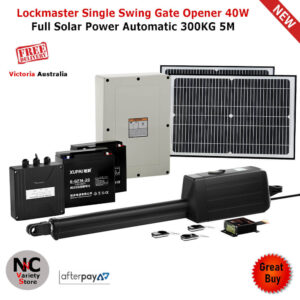Lockmaster Single Swing Gate Opener 40W Full Solar Power