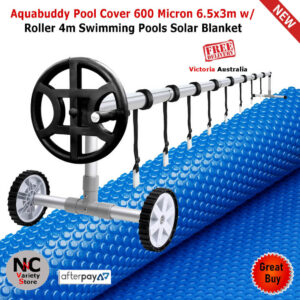 Aquabuddy Pool Cover 600 Micron 6.5x3m w/ Roller 4m