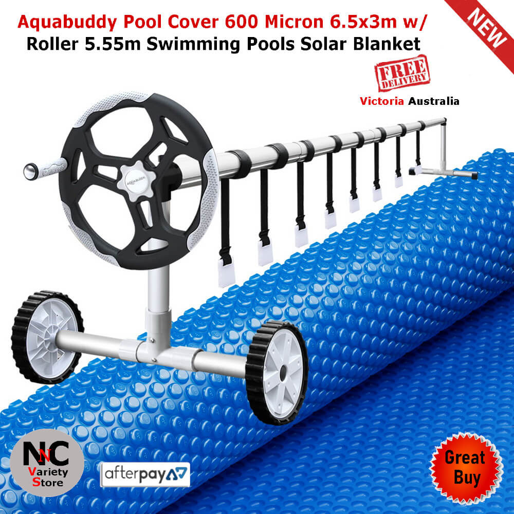Aquabuddy Pool Cover 600 Micron 6.5X3M W/ Roller 5.55M – Nice N Cheap Variety Store Aquabuddy Pool Cover 600 Micron 6.5X3M W/ Roller 5.55M
