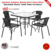 Gardeon Outdoor Dining Set 5 Piece Steel Stackable Chairs Table