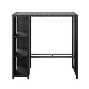 Gardeon Outdoor Bar Table Wicker Dining Bistro Glass Desk