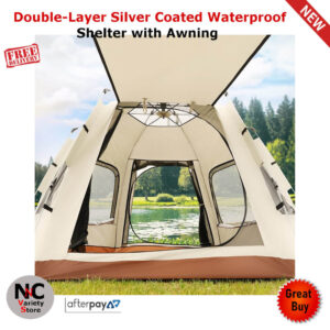 5-8 Person Hexagonal Camping Tent | Double-Layer Silver Coated
