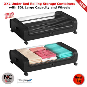XXL Under Bed Rolling Storage Containers with 50L Large