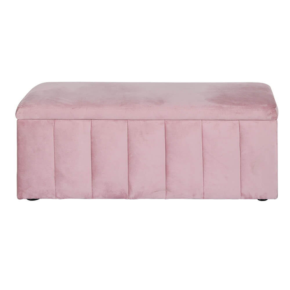 Artiss Velvet Storage Ottoman 103Cm Pink – Nice N Cheap Variety Store Velvet Storage Ottoman