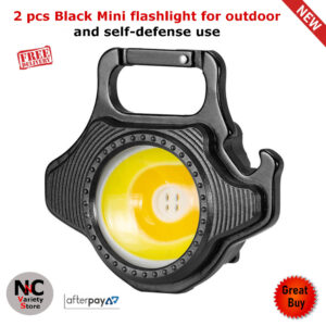 2 pcs Black Mini flashlight for outdoor and self-defense use