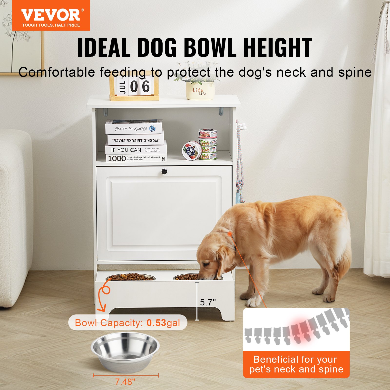 Vevor Pet Feeding Station W/ 2 Elevated Dog Bowls – Nice N Cheap Variety Store Vevor Pet Feeding Station W/ 2 Elevated Dog Bowls - Image 3