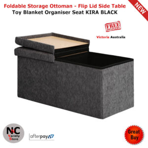 Foldable Storage Ottoman - Flip Lid Side Table