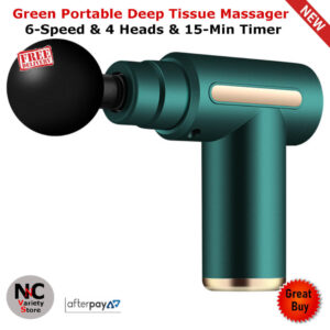 Green Portable Deep Tissue Massager | 6-Speed