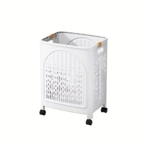 A Wheeled Foldable Plastic Laundry Basket For Design Convenience. - Image 2
