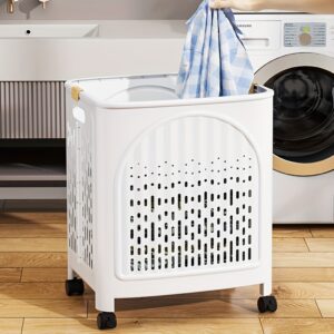 A Wheeled Foldable Plastic Laundry Basket For Design Convenience. - Image 10