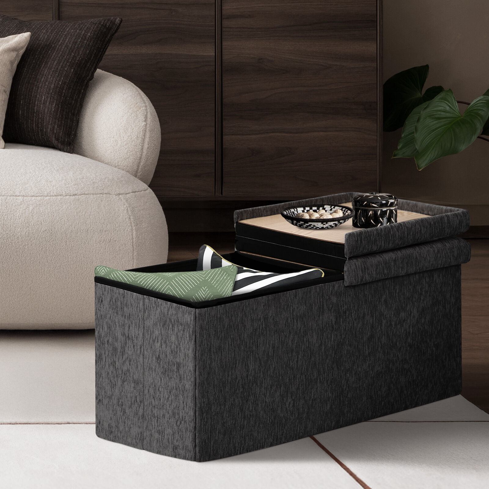 Foldable Storage Ottoman - Flip Lid Side Table – Nice N Cheap Variety Store Foldable Storage Ottoman - Flip Lid Side Table - Image 5