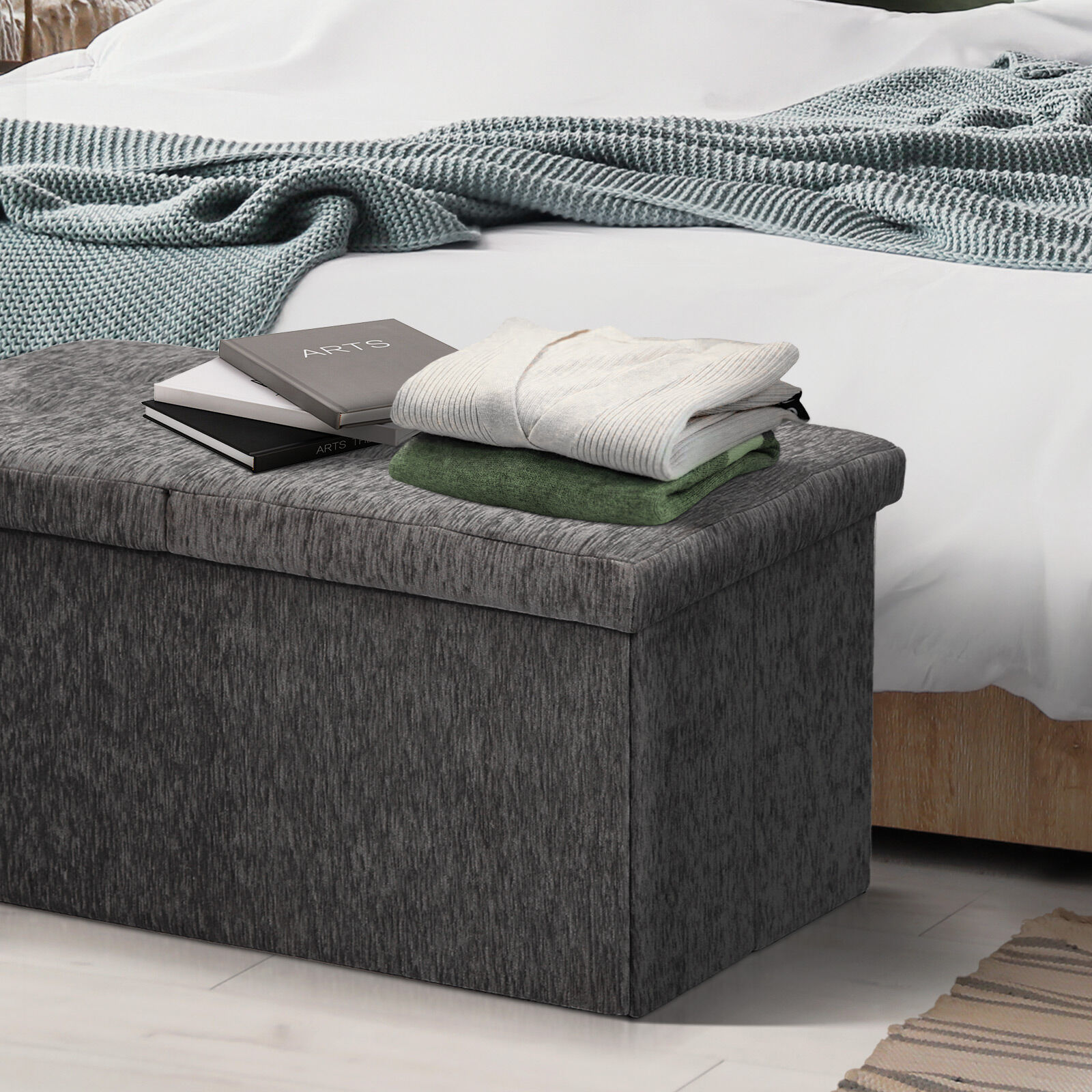 Foldable Storage Ottoman - Flip Lid Side Table – Nice N Cheap Variety Store Foldable Storage Ottoman - Flip Lid Side Table - Image 6