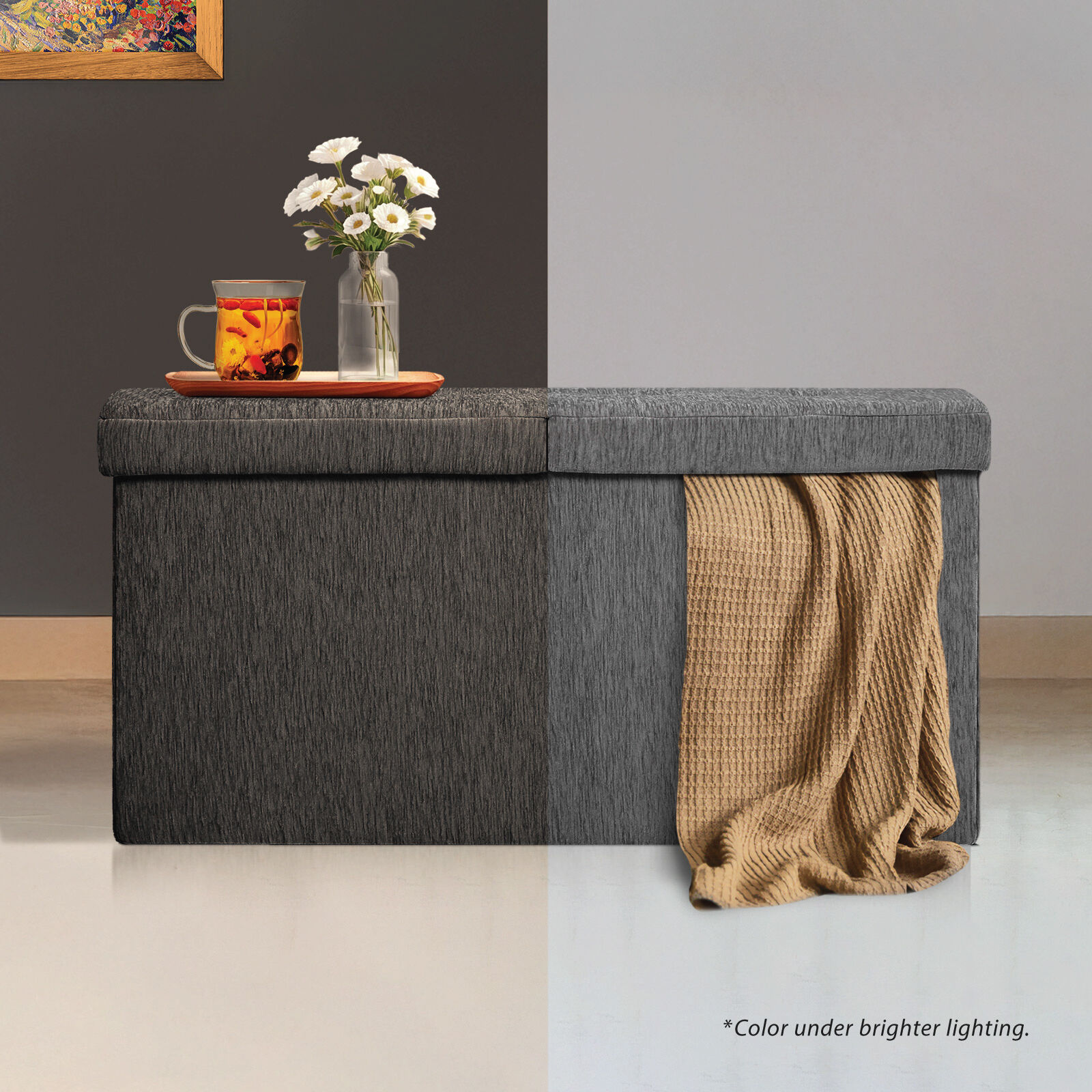 Foldable Storage Ottoman - Flip Lid Side Table – Nice N Cheap Variety Store Foldable Storage Ottoman - Flip Lid Side Table - Image 9