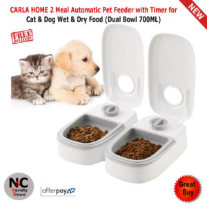 CARLA HOME 2 Meal Automatic Pet Feeder (Dual Bowl 700ML)