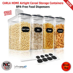 CARLA HOME Airtight Cereal Storage Containers (4 Pack 2,5L)