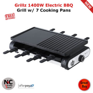 Grillz 1400W Electric BBQ Grill w/ 7 Cooking Pans