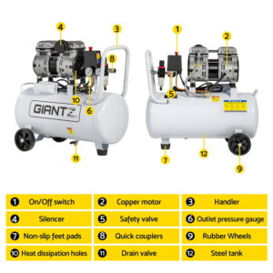 Giantz 30L Quiet Air Compressor | Oil-Free Tyre Inflator – Nice N Cheap Variety Store 30L Air Compressor