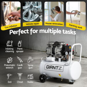 Giantz 30L Quiet Air Compressor | Oil-Free Tyre Inflator – Nice N Cheap Variety Store 30L Air Compressor