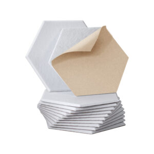 alpha acoustic foam 12pcs 35x30x0.9cm soundproof absorption panel adhesive white tiles.