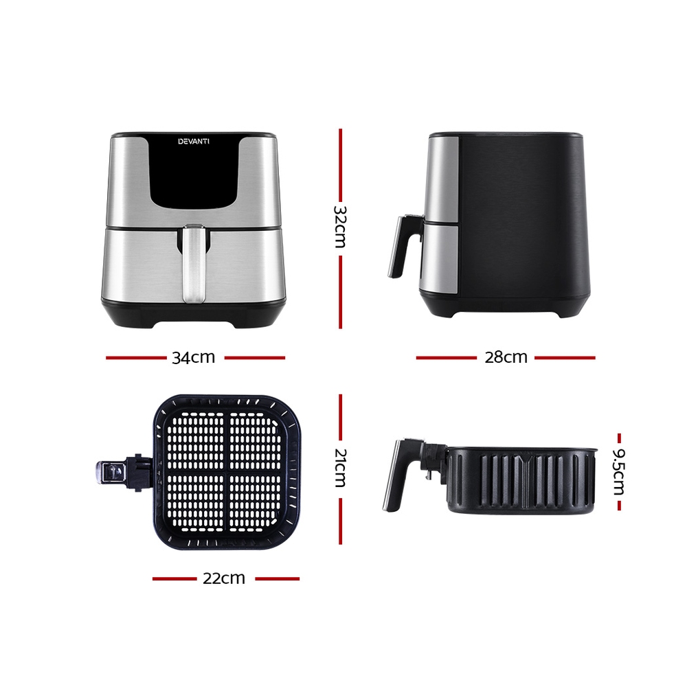 Devanti Air Fryer 7L Lcd Fryers Stainless Steel – Nice N Cheap Variety Store Devanti Air Fryer 7L Lcd Fryers Stainless Steel - Image 2