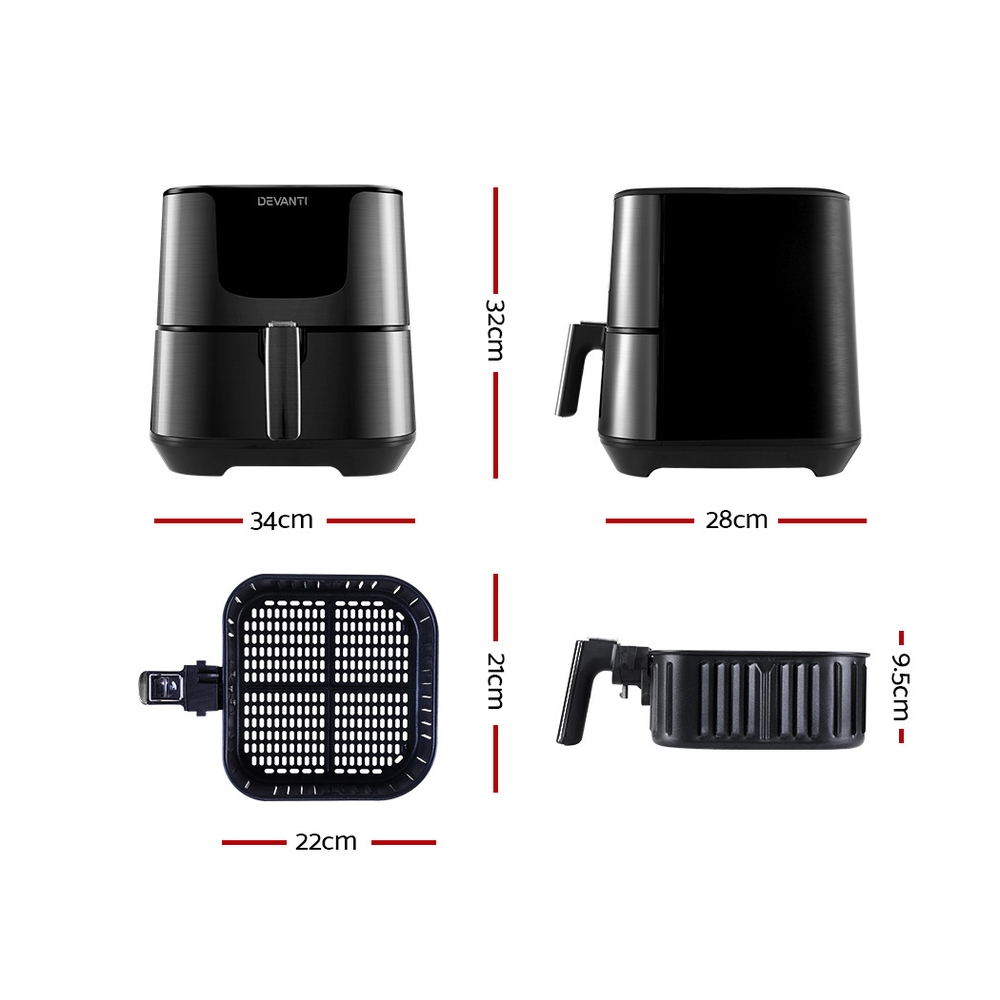 Devanti Air Fryer 7L Lcd Fryers Black – Nice N Cheap Variety Store Devanti Air Fryer 7L Lcd Fryers Black - Image 2