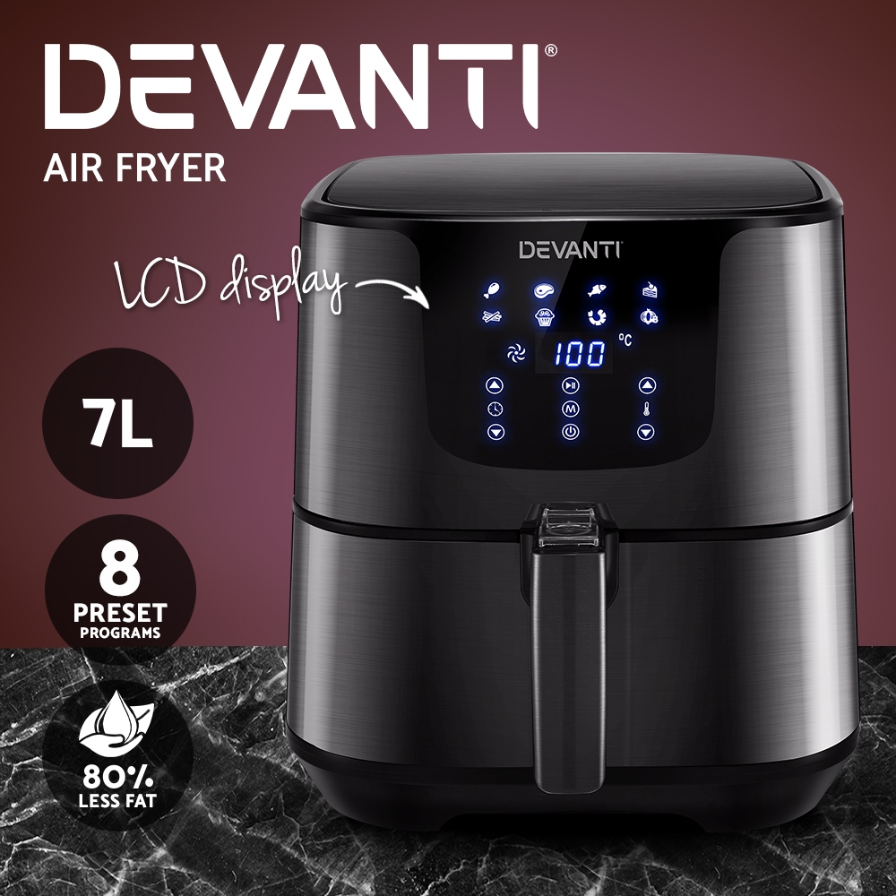 Devanti Air Fryer 7L Lcd Fryers Black – Nice N Cheap Variety Store Devanti Air Fryer 7L Lcd Fryers Black - Image 4