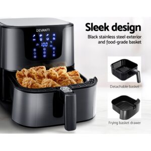 Devanti Air Fryer 7L Lcd Fryers Black – Nice N Cheap Variety Store Devanti Air Fryer 7L Lcd Fryers Black - Image 6