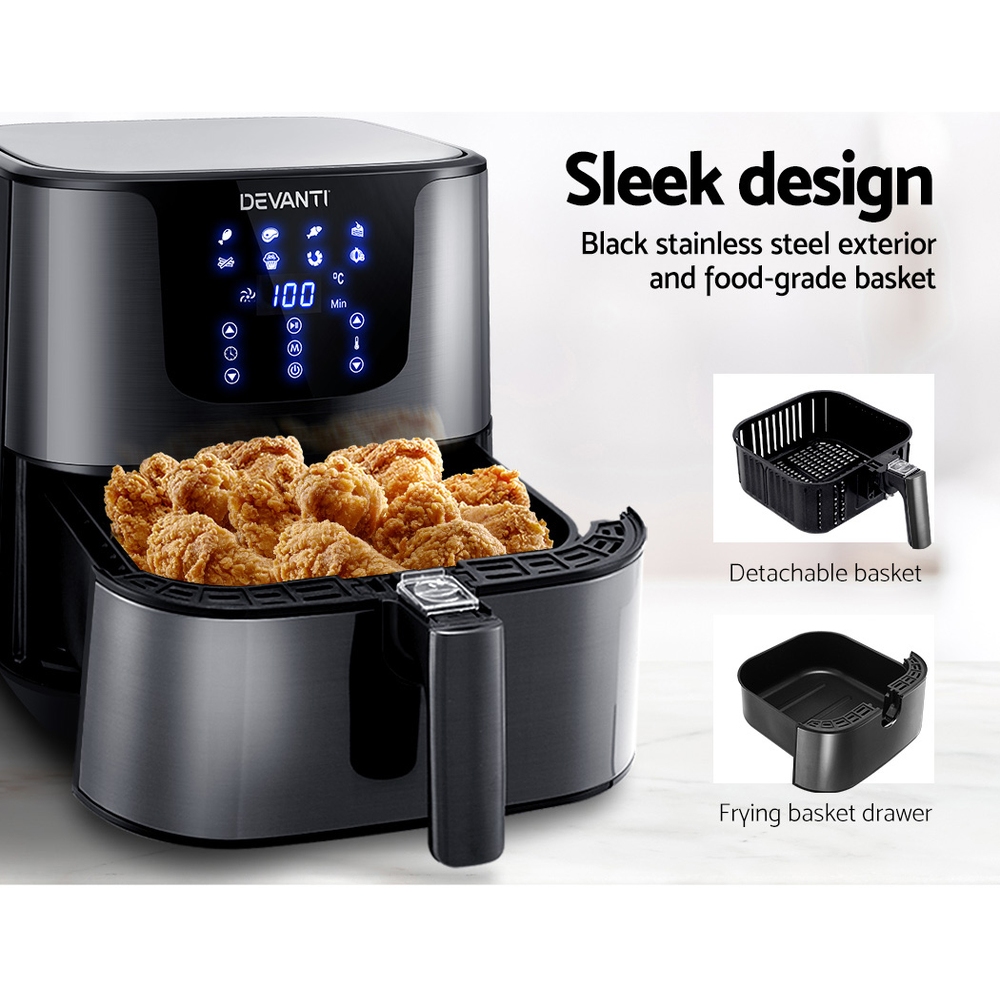 Devanti Air Fryer 7L Lcd Fryers Black – Nice N Cheap Variety Store Devanti Air Fryer 7L Lcd Fryers Black - Image 6