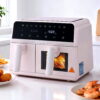 Devanti Air Fryer 9L Dual Zone Fryers 2600W Pink Product Image Nice N Cheap Variety Store