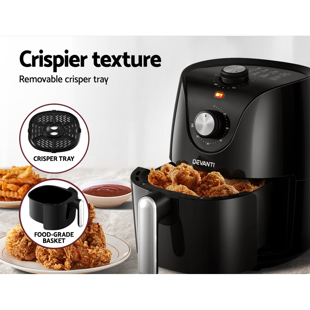 Devanti Air Fryer 2.5L Knob Fryers – Nice N Cheap Variety Store Devanti Air Fryer 2.5L Knob Fryers - Image 6