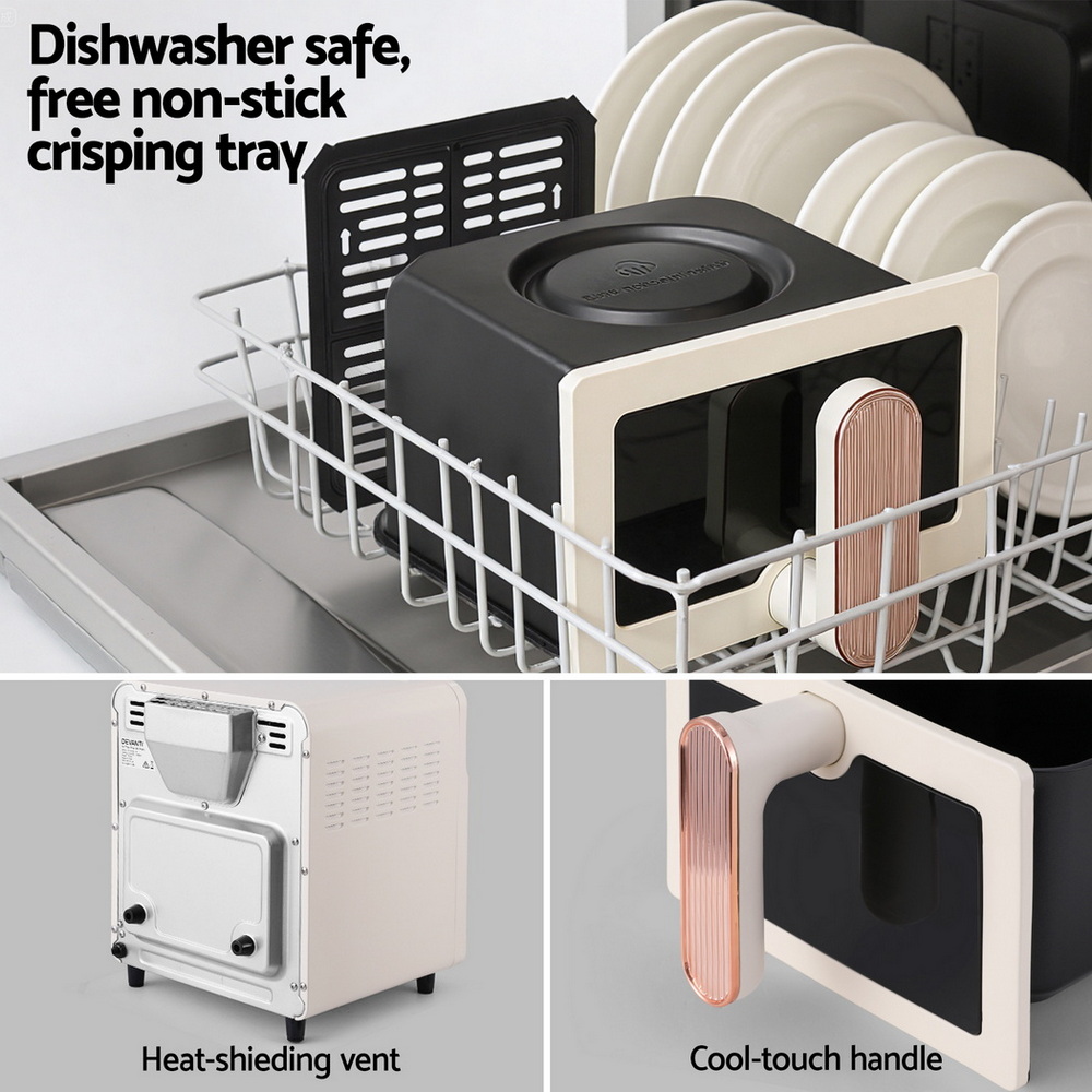 Devanti 6L Air Fryer Knob Control 1700W Cream – Nice N Cheap Variety Store Devanti 6L Air Fryer Knob Control 1700W Cream - Image 6