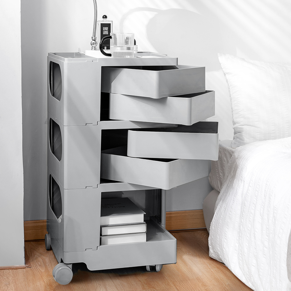 Artissin Storage Trolley Bedside Table 5 Tier Cart Boby Replica Grey – Nice N Cheap Variety Store Artissin Storage Trolley Bedside Table 5 Tier Cart Boby Replica Grey