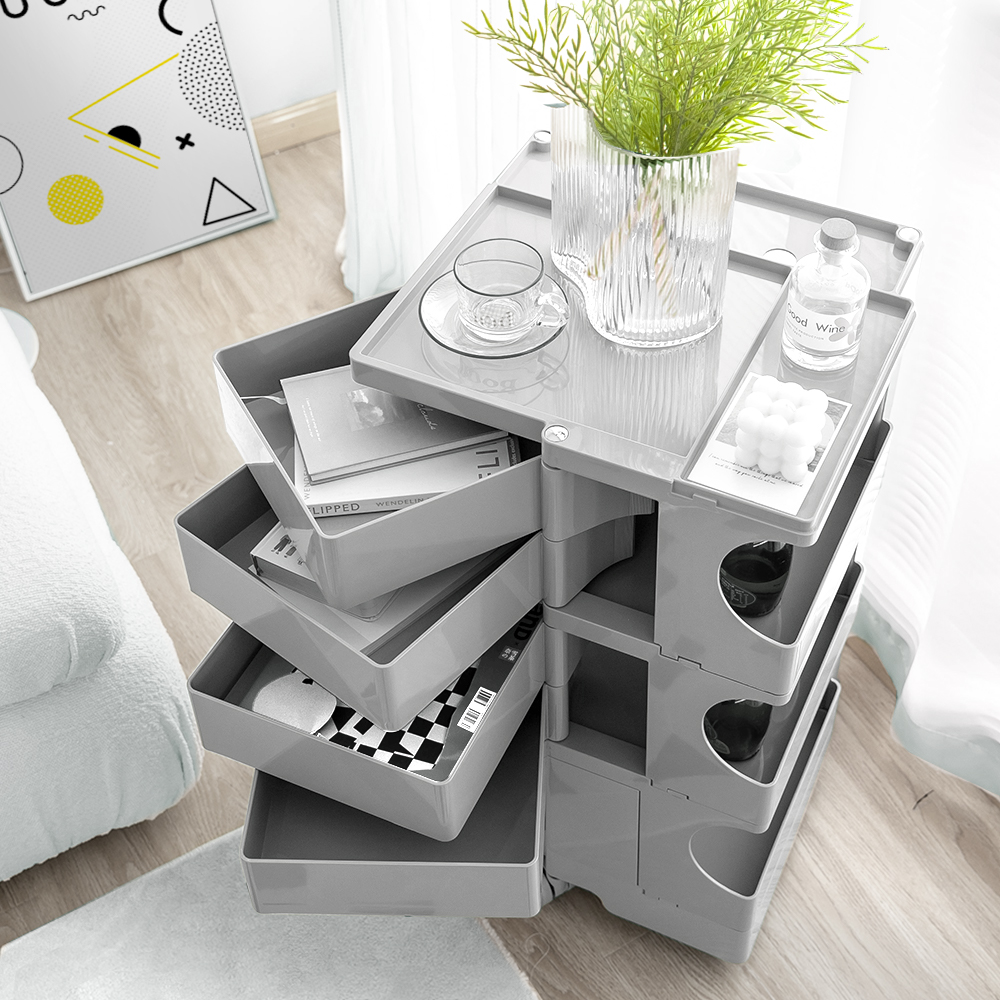 Artissin Storage Trolley Bedside Table 5 Tier Cart Boby Replica Grey – Nice N Cheap Variety Store Artissin Storage Trolley Bedside Table 5 Tier Cart Boby Replica Grey