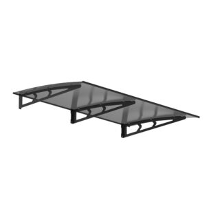 Instahut Window Door Awning Canopy 1Mx2M Grey Solid Sheet Metal Frame - Image 7