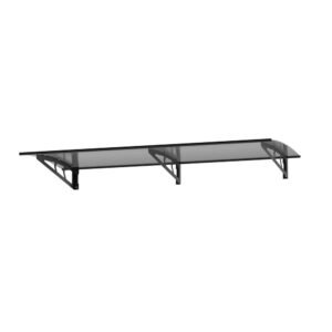 Instahut Window Door Awning Canopy 1Mx2M Grey Solid Sheet Metal Frame - Image 3