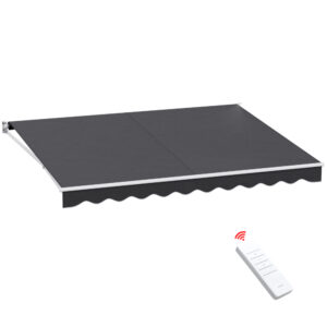 Instahut Retractable Folding Arm Awning Motorised Sunshade 4Mx3M Grey - Image 7