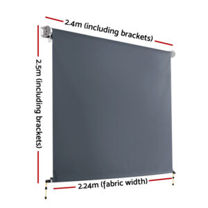 Instahut 2.4X2.5M Outdoor Blinds Awning Roll Down Canopy Retractable Outdoor Blinds Window Shade Grey – Nice N Cheap Variety Store Instahut 2.4X2.5M Outdoor Blinds Awning Roll Down Canopy Retractable Outdoor Blinds Window Shade Grey - Image 2