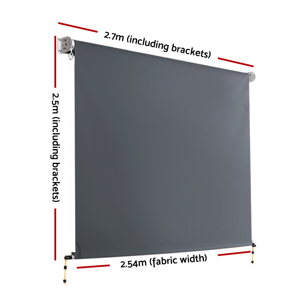 Instahut 2.7X2.5M Outdoor Blinds Awning Roll Down Canopy Retractable Outdoor Blinds Window Shade Grey – Nice N Cheap Variety Store Instahut 2.7X2.5M Outdoor Blinds Awning Roll Down Canopy Retractable Outdoor Blinds Window Shade Grey - Image 2