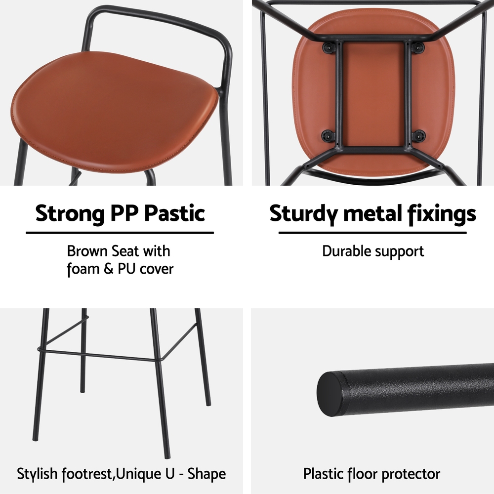 Artiss Bar Stools (Set Of 2) | Metal Brown – Nice N Cheap Variety Store Bar Stools