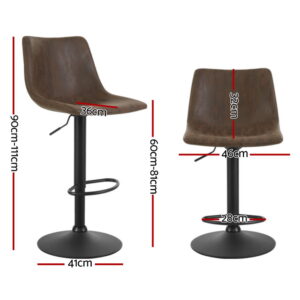 Artiss 4X Vintage Leather Swivel Bar Stools Brown – Nice N Cheap Variety Store Vintage Bar Stools