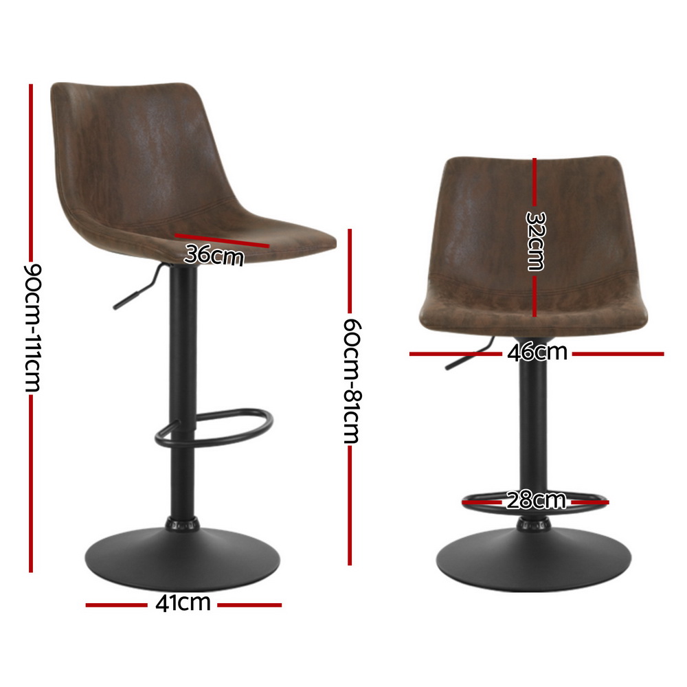 Artiss 4X Vintage Leather Swivel Bar Stools Brown – Nice N Cheap Variety Store Vintage Bar Stools