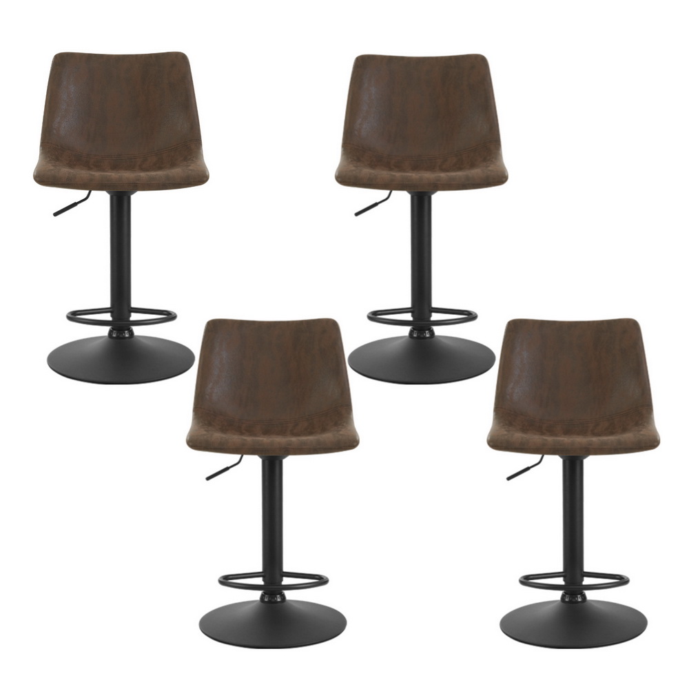 Artiss 4X Vintage Leather Swivel Bar Stools Brown – Nice N Cheap Variety Store Vintage Bar Stools