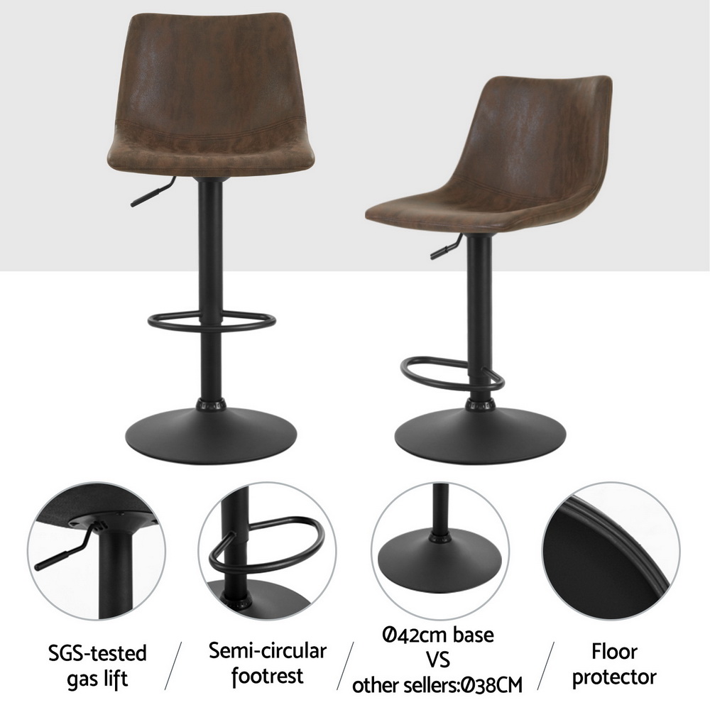 Artiss 4X Vintage Leather Swivel Bar Stools Brown – Nice N Cheap Variety Store Vintage Bar Stools