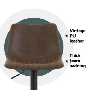 Artiss 4X Vintage Leather Swivel Bar Stools Brown – Nice N Cheap Variety Store Vintage Bar Stools