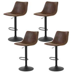 Artiss 4X Vintage Leather Swivel Bar Stools Brown – Nice N Cheap Variety Store Vintage Bar Stools