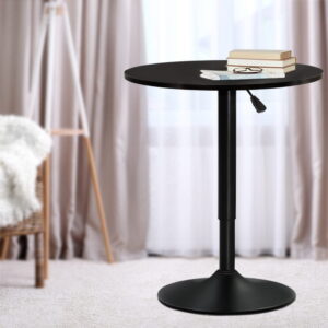 Artiss Bar Table Gas Lift Round Black - Image 7