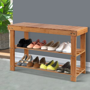 Bamboo Shoe Rack Bench
