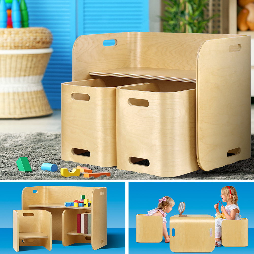 Keezi 3Pcs Kids Table And Chairs Set Multifunctional Storage Desk – Nice N Cheap Variety Store Keezi 3Pcs Kids Table And Chairs Set Multifunctional Storage Desk - Image 7