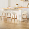 Artiss Dalvey Bar Stools - 4X Padded Leather, Beige – Nice N Cheap Variety Store Bar Stools