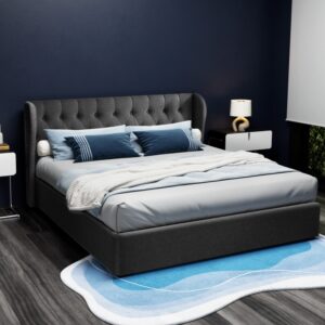 Artiss King Size Gas Lift Bed Frame - Charcoal Issa – Nice N Cheap Variety Store King Size Gas Lift Bed